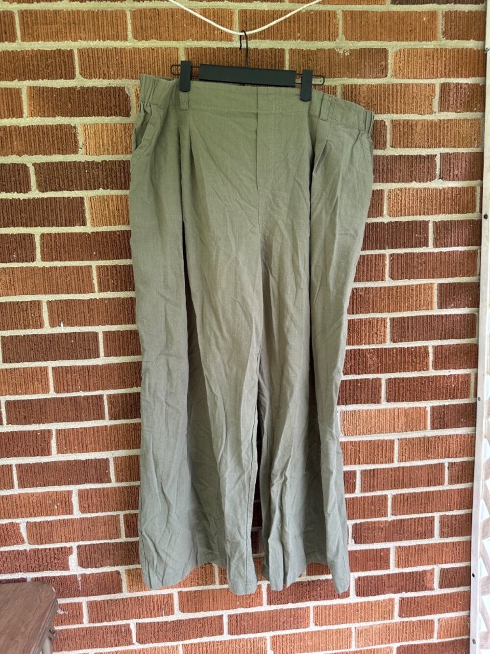 Halara High Waisted Wide Leg Flowy Pants Green Size 2X Casual Pocket Pants - Picture 2 of 11